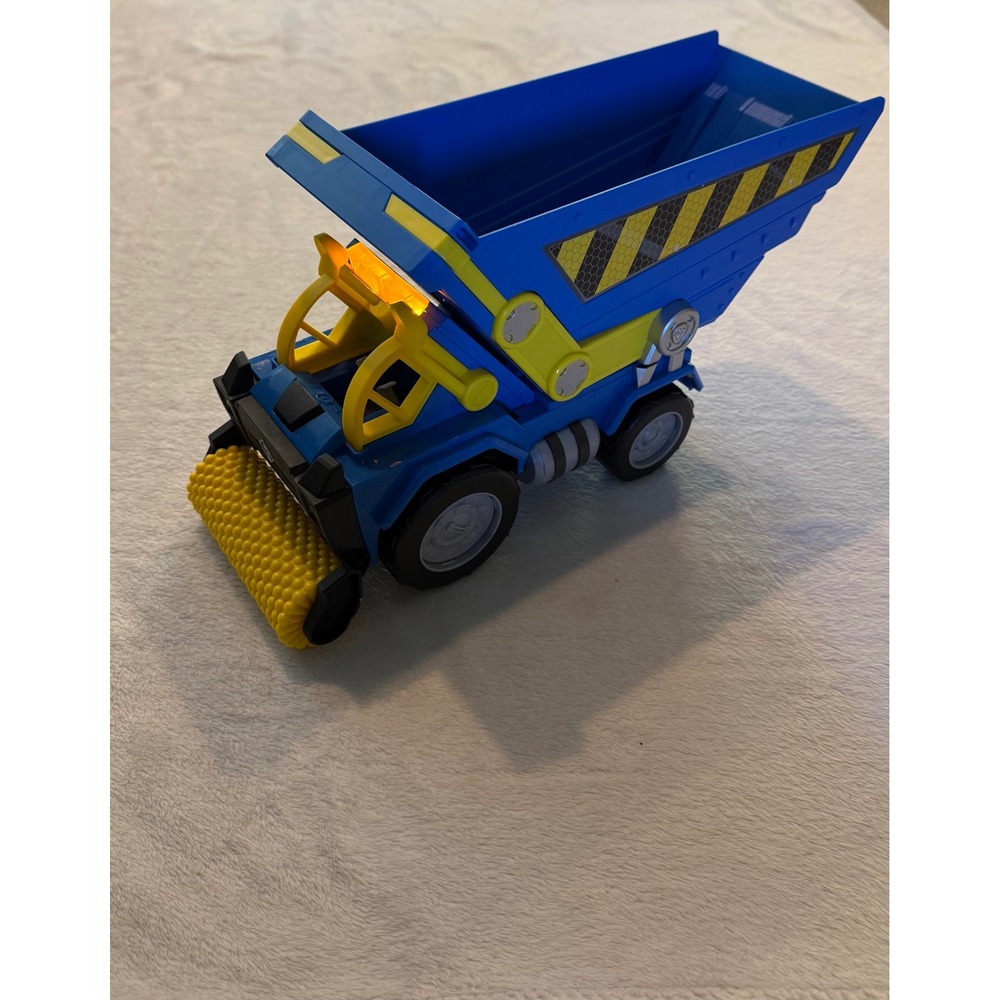 Rubble & Crew Charger's Crane Grabber Dump Truck Blue Yellow Toy Vehicle Only